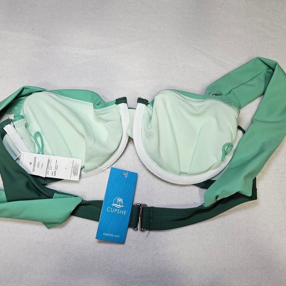 Cupshe Bikini Top Green Size Medium - Picture 4 of 5
